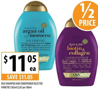 Supabarn OGX Shampoo And Conditioner Selected Varieties 385ml offer