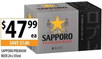 Supabarn Sapporo Premium Beer 24 x 355ml offer