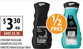 Supabarn Lynx Body Wash And Shower Gel Selected Varieties 400ml offer