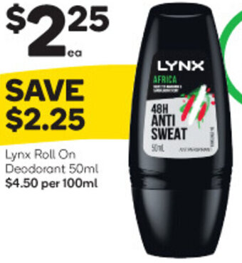 Woolworths Lynx Roll On Deodorant 50ml offer