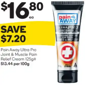 Woolworths Pain Away Ultra Pro Joint & Muscle Pain Relief Cream 125g offer