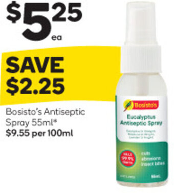 Woolworths Bosisto's Antiseptic Spray 55ml offer