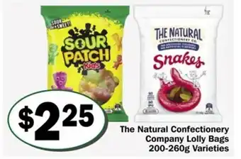 Friendly Grocer The Natural Confectionery Company Lolly Bags 200-260g offer