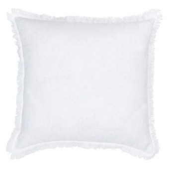 Pillow Talk Sahara linen white fringed large feather cushion by m.u.s.e. offer