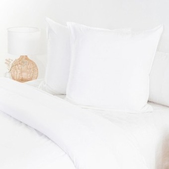 Pillow Talk Washed linen look white european pillowcase by essentials offer