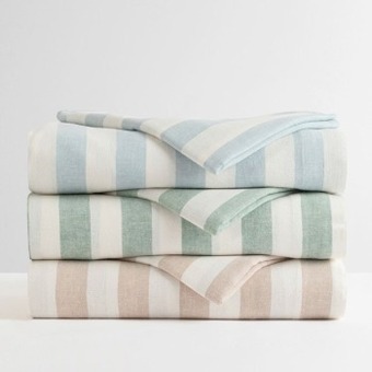Pillow Talk Wide stripe linen cotton flat sheet by habitat offer