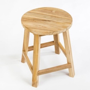 Pillow Talk Ward recycled teak round stool by m.u.s.e. offer