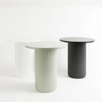 Pillow Talk Tully white fluted side table by habitat offer