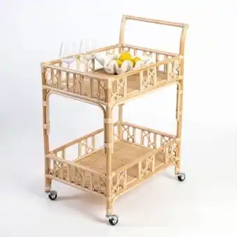 Pillow Talk Freya rattan bar cart by m.u.s.e. offer