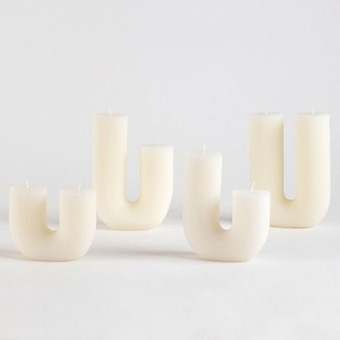 Pillow Talk Ribbed u shape candle by habitat offer