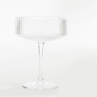 Pillow Talk Mila ribbed cocktail coupe crystal glass set of 4 by m.u.s.e. offer