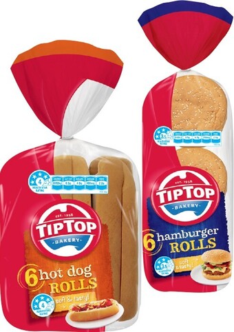 IGA Tip top hot dog, damper or hamburger rolls 6 pack offer