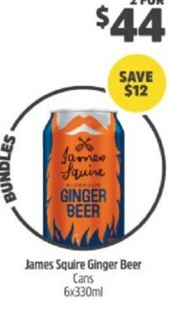 BWS James Squire Ginger Beer 6x330ml offer