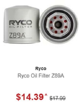 SuperCheap Auto Ryco Oil Filter Z89A offer