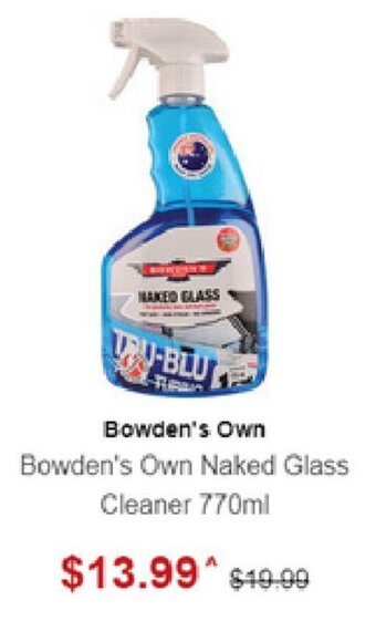 SuperCheap Auto Bowden's Own Naked Glass Cleaner 770ml offer