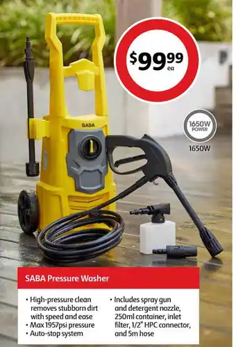 Coles Saba pressure washer offer