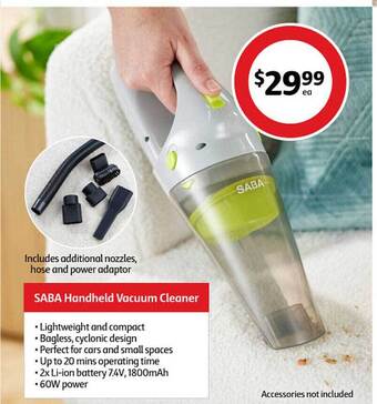 Coles Saba handheld vacuum cleaner offer