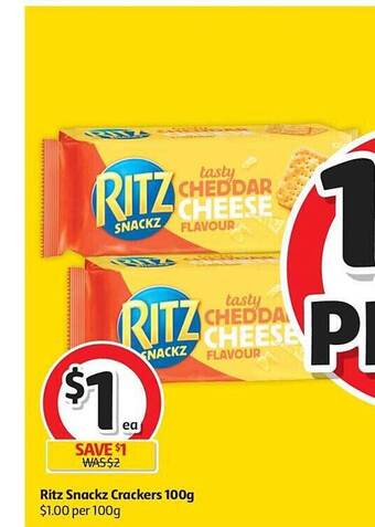 Coles Ritz snackz crackers 100g offer