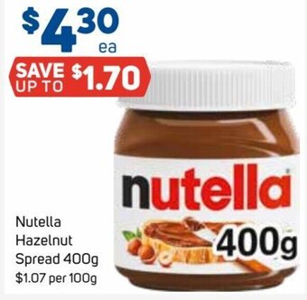 Foodland Nutella Hazelnut Spread 400g offer
