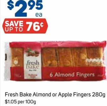 Foodland Fresh Bake Almond or Apple Fingers 280g offer