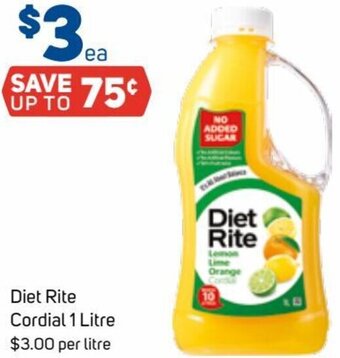 Foodland Diet Rite Cordial 1 Litre offer