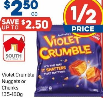 Foodland Violet Crumble Nuggets or Chunks 135-180g offer