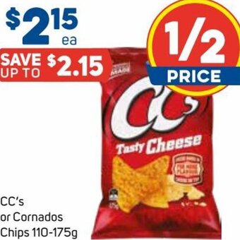 Foodland CC's or Cornados Chips 110-175g offer