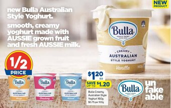 Foodland Bulla Creamy Australian Style Yoghurt 160g offer