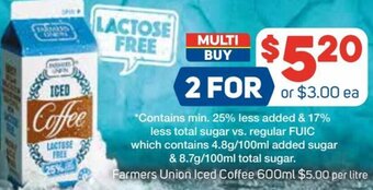Foodland Farmers Union Iced Coffee 600ml offer