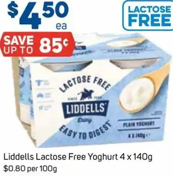 Foodland Liddells Lactose Free Yoghurt 4 x 140g offer