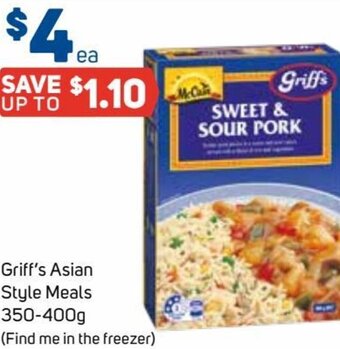 Foodland Griff's Asian Style Meals 350-400g offer