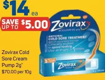 Foodland Zovirax Cold Sore Cream Pump 2g offer