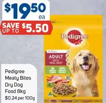 Foodland Pedigree Meaty Bites Dry Dog Food 8 kg offer