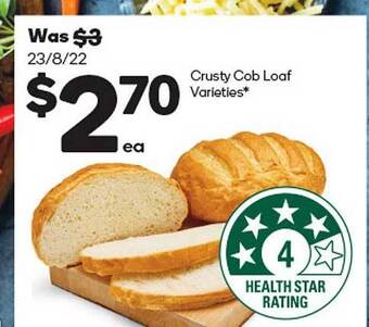 Woolworths Crusty cob loaf offer