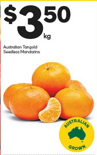 Woolworths Australian tangold seedless mandarins offer