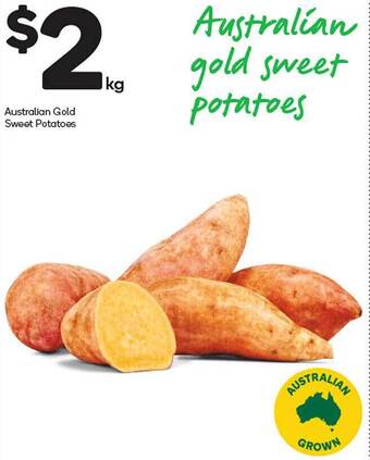 Woolworths Australian gold sweet potatoes offer