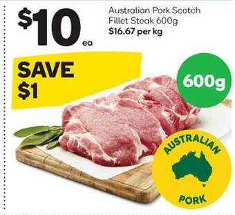 Woolworths Australian pork scotch fillet steak offer