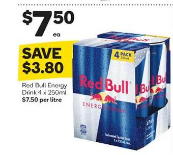Woolworths Red bull energy drink offer