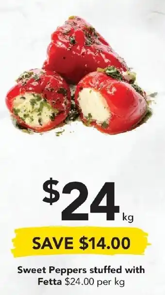 Sweet Peppers Stuffed with Fetta