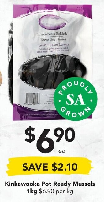 Drakes Kinkawooka Pot Ready Mussels 1kg offer