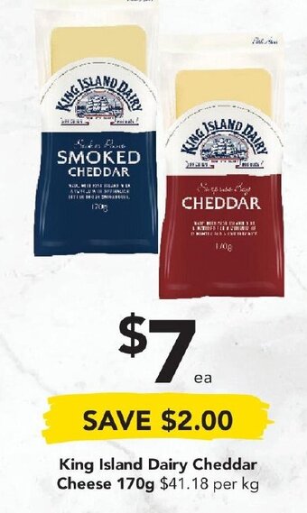 Drakes King Island Dairy Cheddar Cheese 170g offer