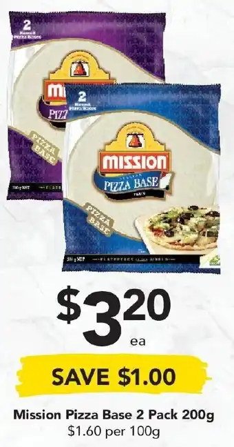 Drakes Mission Pizza Base 2 Pack 200g offer