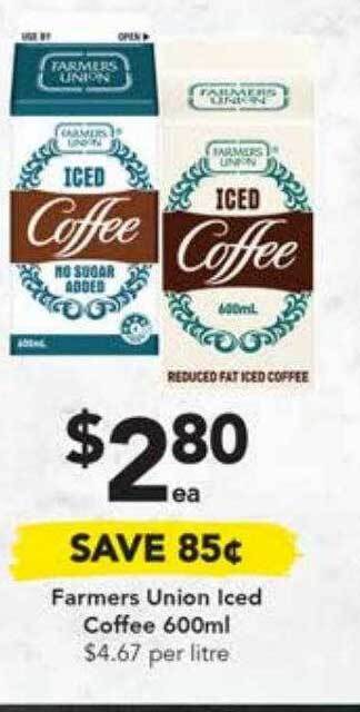 Drakes Farmers union iced coffee offer