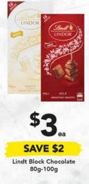 Drakes Lindt block chocolate offer