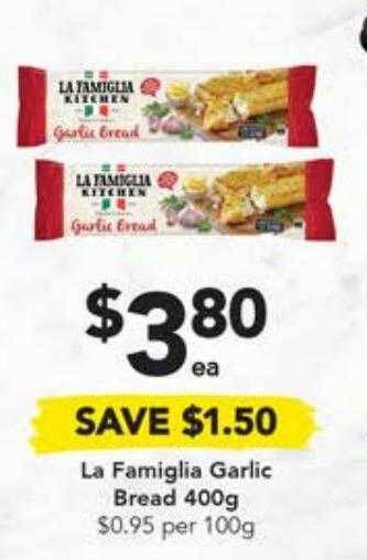 Drakes La famiglia garlic bread offer