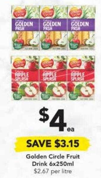 Drakes Golden circle fruit drink offer