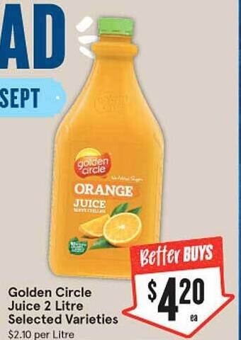 Golden circle juice 2 litre