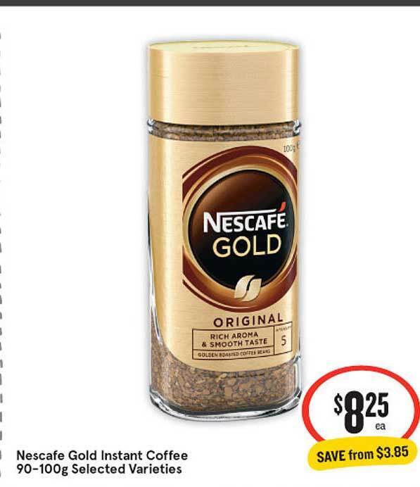 Nescafe gold instant coffee selected varieties offer at IGA