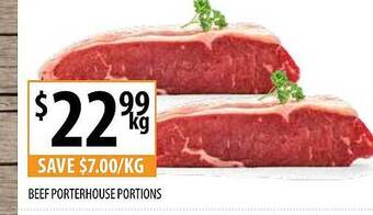 Supabarn Beef porterhouse portions offer