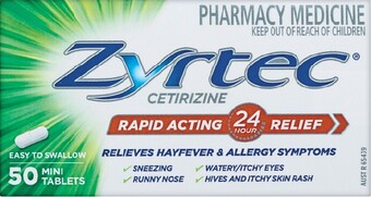 Zyrtec 50 mini tablets